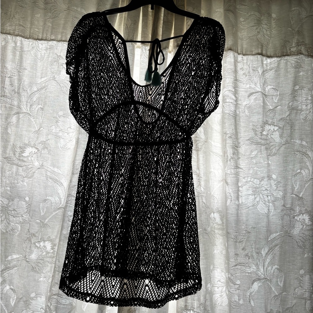 Black Crochet Swim Cover-Up